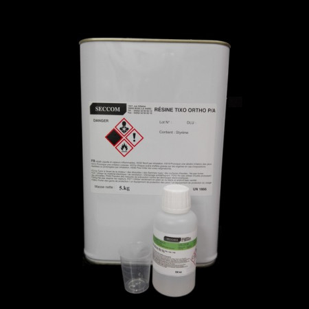 Résine polyester ortho préaccélérée + durcisseur+ doseur